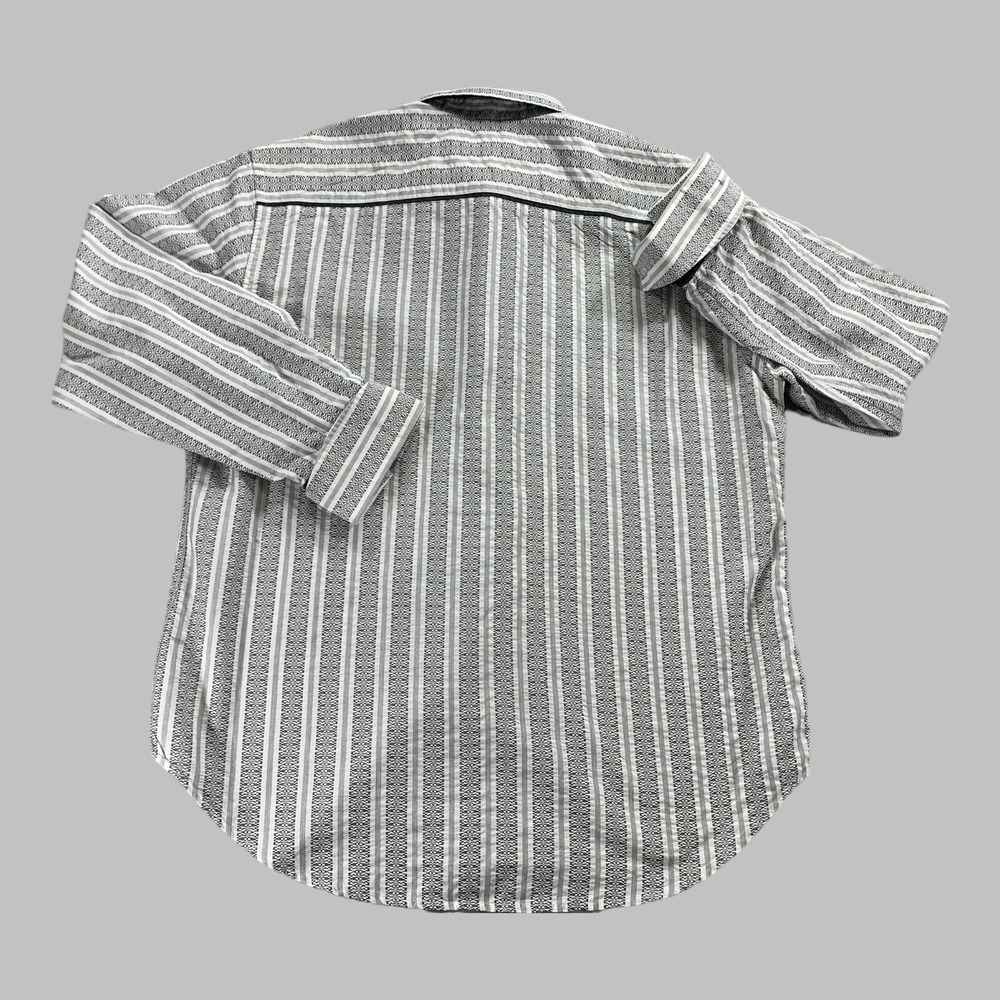 Robert Graham Shirt Men 2XL Silk French Flip Cuff Textured Long Sleeve Button Up - Picture 2 of 10